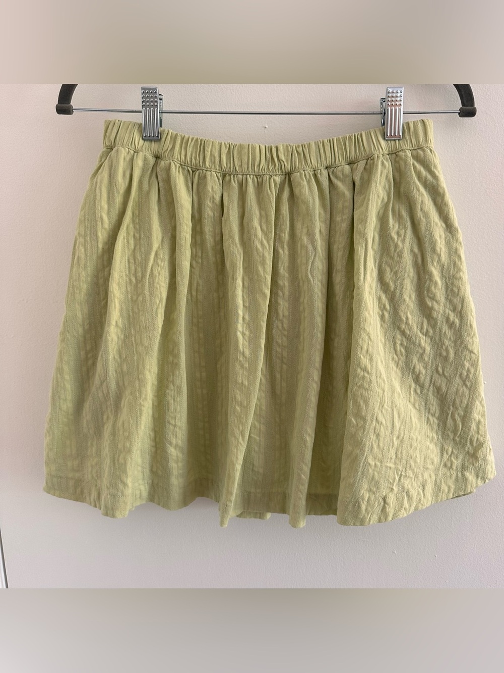 American Eagle Women’s AE High-Waisted Mini Skirt Lime Green Cotton Blend Medium